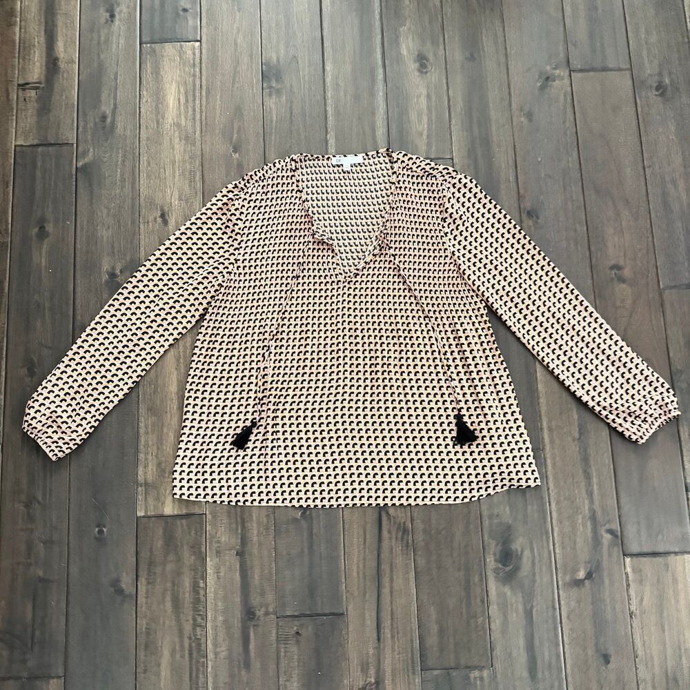 DR2 Yellow Black & White Patterned Relaxed Blouse S